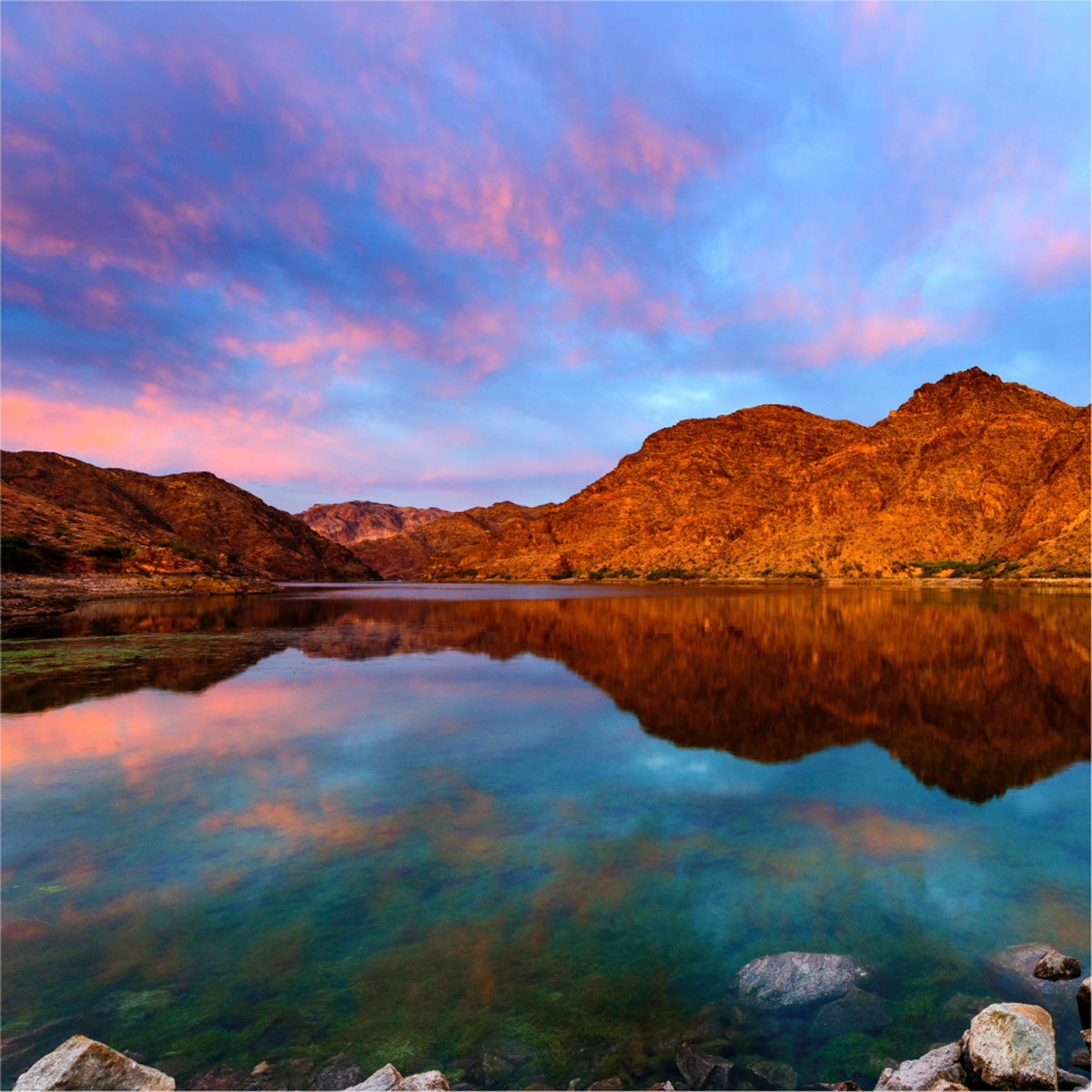sustainable-river a serene section of the Colorado River at sunset