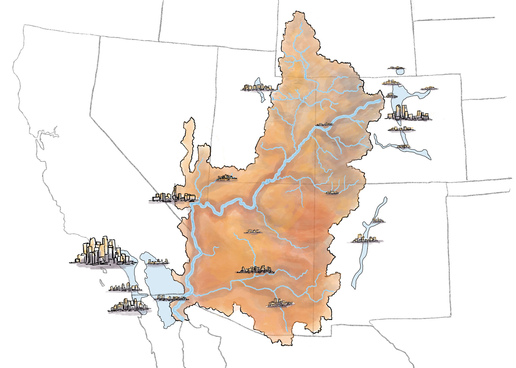 Map of Cities that use Colorado River Water