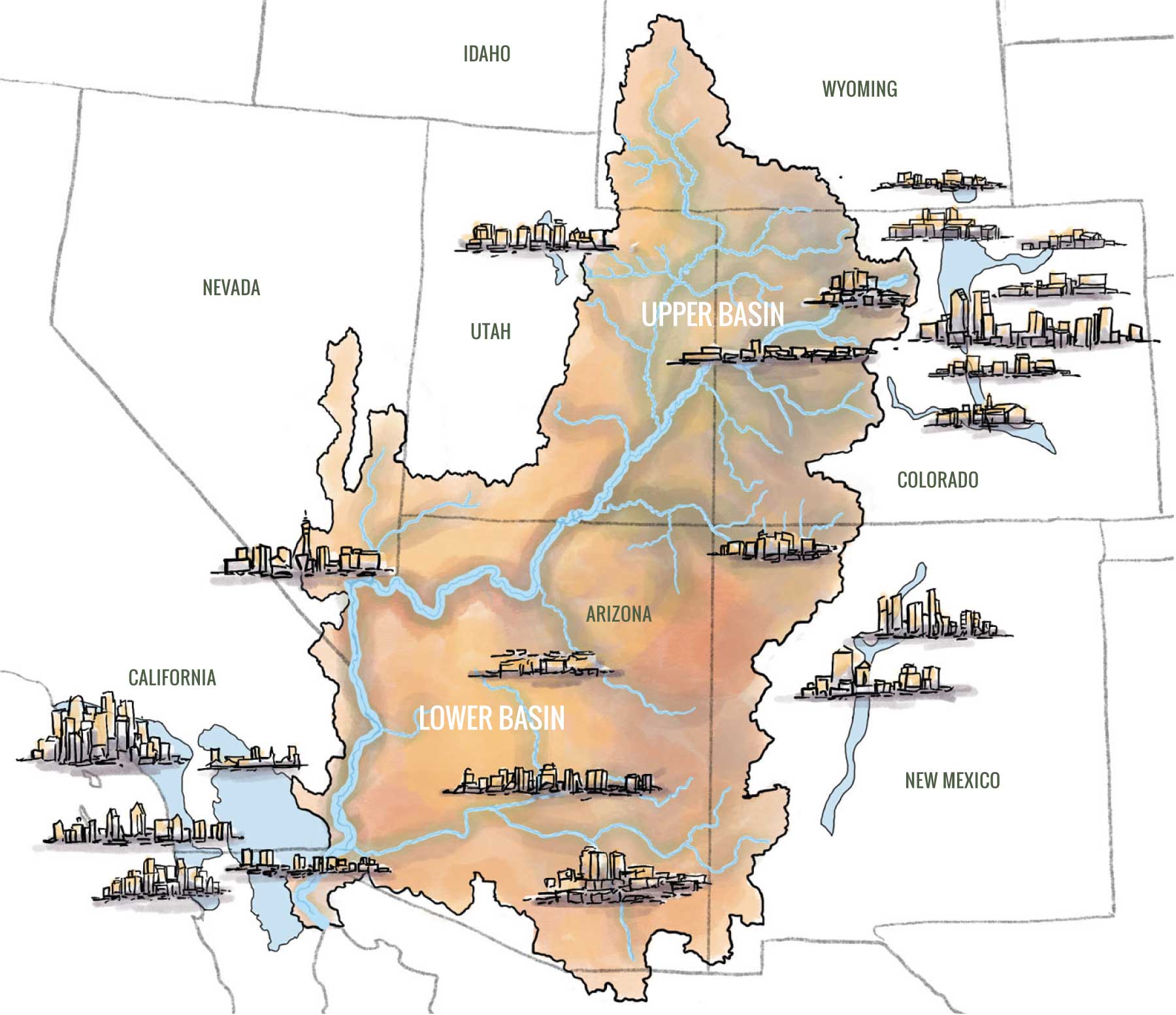 map of river basin states